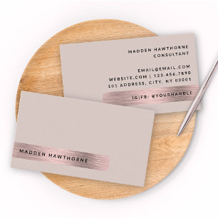 Carte De Visite Professionnel Moderne Simple Faux Rose Gold
