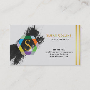 Carte De Visite Professionnel Moderne Simple Logo simple Hexagon