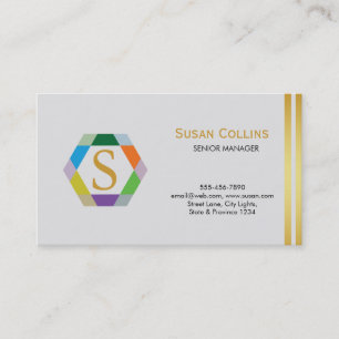 Carte De Visite Professionnel Moderne Simple Logo simple Hexagon