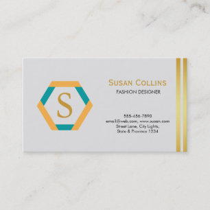 Carte De Visite Professionnel Moderne Simple Logo simple Hexagon