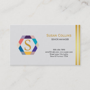Carte De Visite Professionnel Moderne Simple Logo simple Hexagon