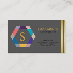 Carte De Visite Professionnel Moderne Simple Logo simple Hexagon