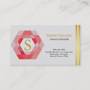 Carte De Visite Professionnel Moderne Simple Logo simple Hexagon