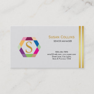 Carte De Visite Professionnel Moderne Simple Logo simple Hexagon
