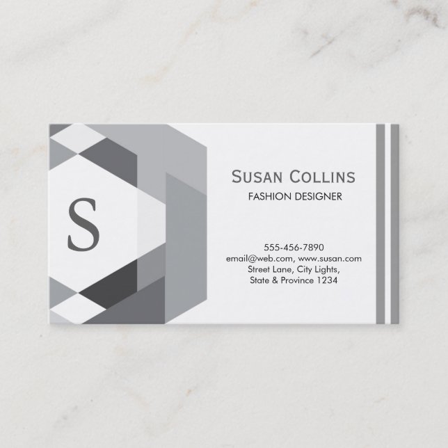 Carte De Visite Professionnel Moderne Simple Logo simple Monogramm (Devant)