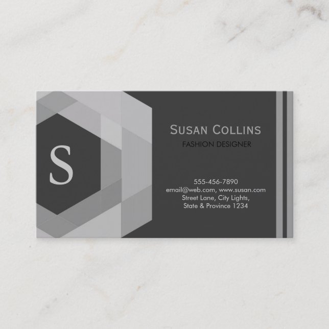 Carte De Visite Professionnel Moderne Simple Logo simple Monogramm (Devant)