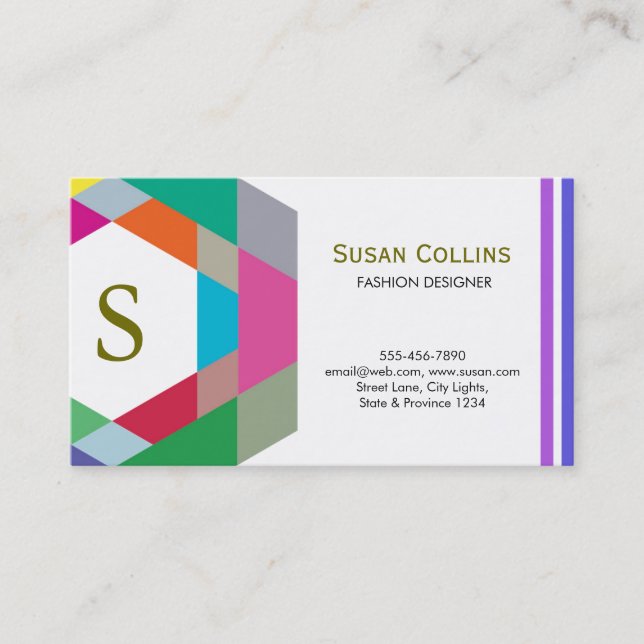 Carte De Visite Professionnel Moderne Simple Logo simple Monogramm (Devant)