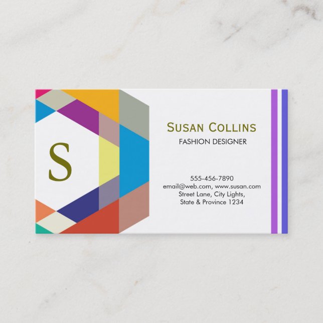 Carte De Visite Professionnel Moderne Simple Logo simple Monogramm (Devant)