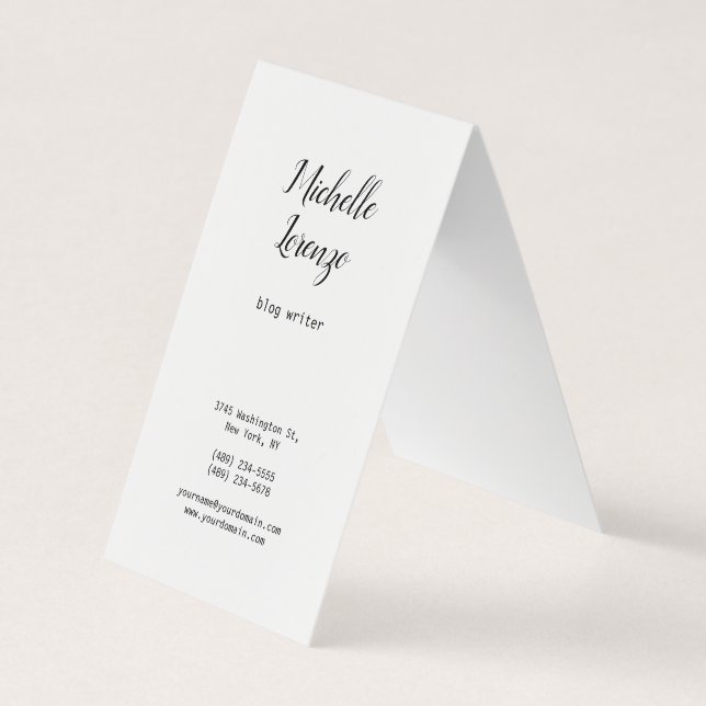 Carte De Visite Professionnel Moderne Simple Noir & Blanc (Devant)