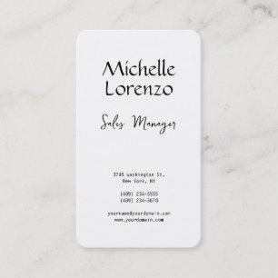 Carte De Visite Professionnel Moderne Simple Noir & Blanc