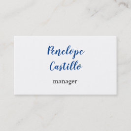 Carte De Visite Professionnel Moderne Simple Plain manuscrit