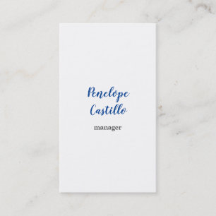 Carte De Visite Professionnel Moderne Simple Plain manuscrit