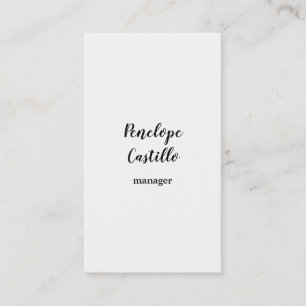 Carte De Visite Professionnel Moderne Simple Plain manuscrit