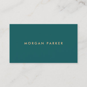 Carte De Visite Professionnel Moderne Simple Vert Turquoise