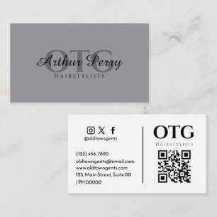 Carte De Visite Professionnel Moderne Sleek Grey Blanc Élégant