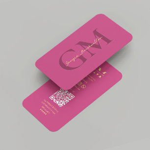 Carte De Visite Professionnel Monogramme Rose Gold Marketing