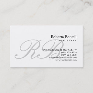 Carte de visite professionnel Monogramme Script