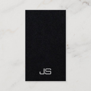 Carte De Visite Professionnel Monogramme Vertical Premium Noir