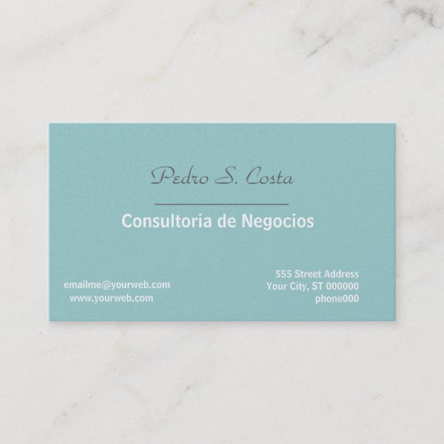 Carte De Visite Professionnel mou/bleu d'entreprise de conseiller (Devant)