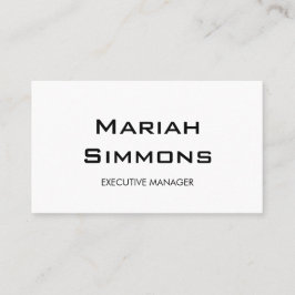 Carte De Visite Professionnel noir blanc Contemporain Manager