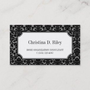 Carte De Visite Professionnel noir de consultant en matière de