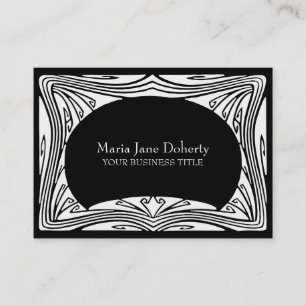 Carte De Visite Professionnel noir et blanc de Nouveau d'art