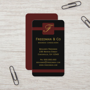 Carte De Visite Professionnel noir et rouge foncé fait sur