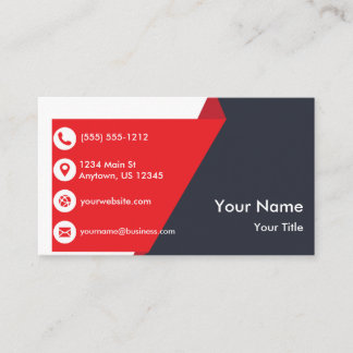 Carte De Visite Professionnel noir rouge
