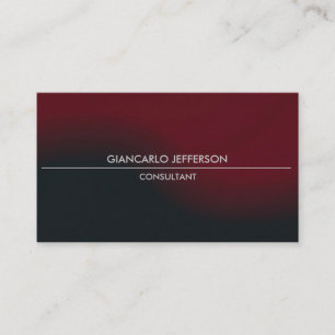 Carte De Visite Professionnel noir rouge foncé élégant élégant