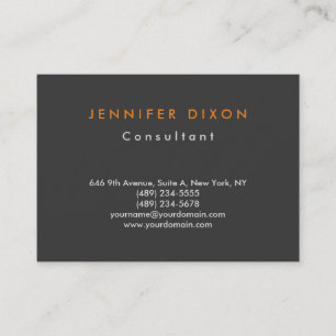 Carte De Visite Professionnel orange gris propre minimaliste à la