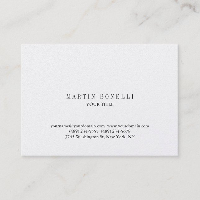 Carte de visite professionnel Plain Chubby (Devant)