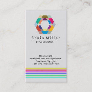 Carte De Visite Professionnel Plain Élégant Moderne Simple Hexagon