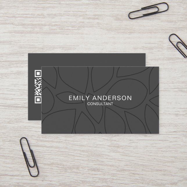 Carte de visite professionnel QR personnalisé mode (Devant/Arrière en situation)