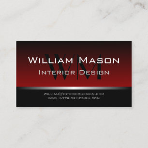 Carte de visite professionnel Red & Black Stripe