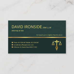 Carte De Visite Professionnel Retro Gold Line AvocatThe