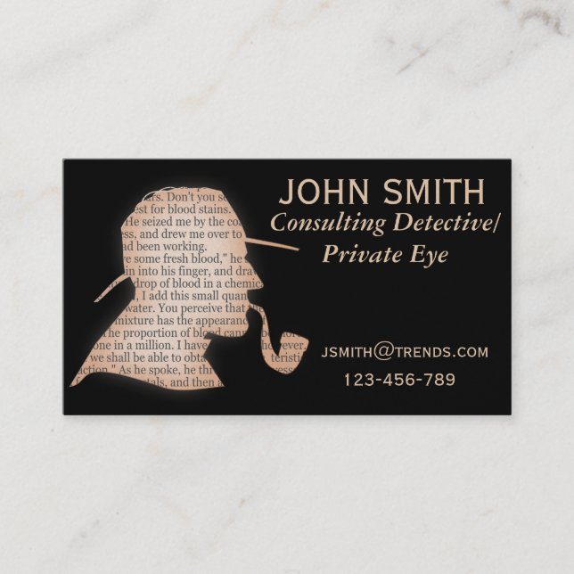 Carte De Visite Professionnel révélateur de détective privé (Devant)