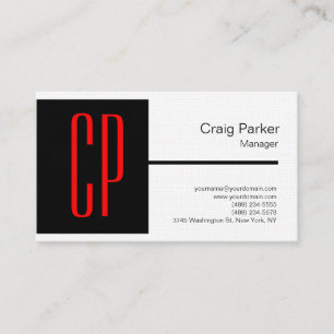 Carte De Visite Professionnel rouge blanc noir moderne de toile de
