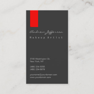 Carte de visite professionnel rouge gris d'artiste