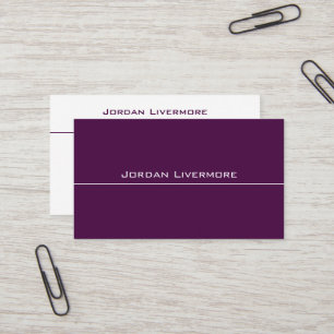 Carte De Visite Professionnel, simple, basique, prune et blanc Mod
