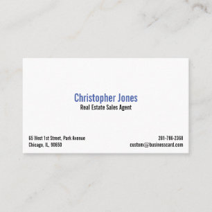 Carte De Visite Professionnel Simple Blanc Élégant Moderne Perso