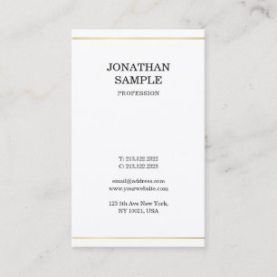 Carte De Visite Professionnel Simple Design Créatif Moderne Or