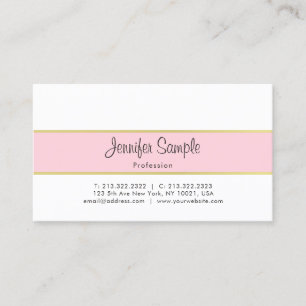 Carte De Visite Professionnel Simple élégant Pink Gold Plin tendan