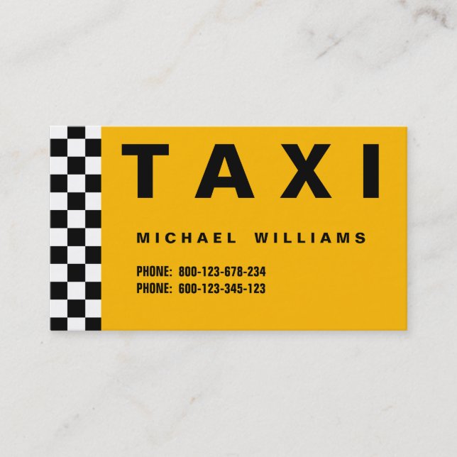CARTE DE VISITE PROFESSIONNEL SIMPLE MÉTAL ÉLÉGANT TAXI CHAUFFEUR (Devant)