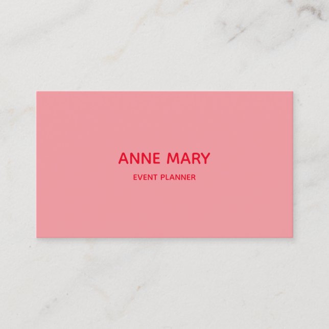 Carte De Visite Professionnel Simple Minimal orange rose (Devant)