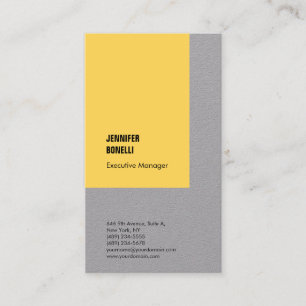 Carte De Visite Professionnel simple minimaliste moderne gris jaun