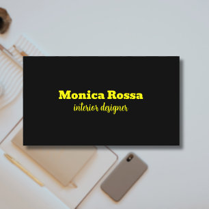 Carte De Visite Professionnel Simple Moderne Neon Jaune Noir