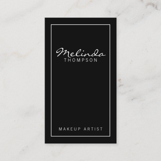 Carte De Visite Professionnel Simple moderne noir et blanc (Devant)