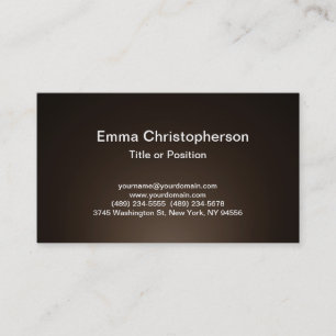 Carte De Visite Professionnel Simple Plain Moderne Sepia Brown