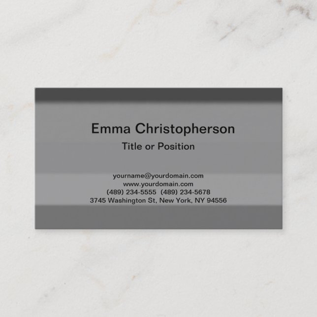 Carte De Visite Professionnel Simple Plat Moderne Design Gris (Devant)