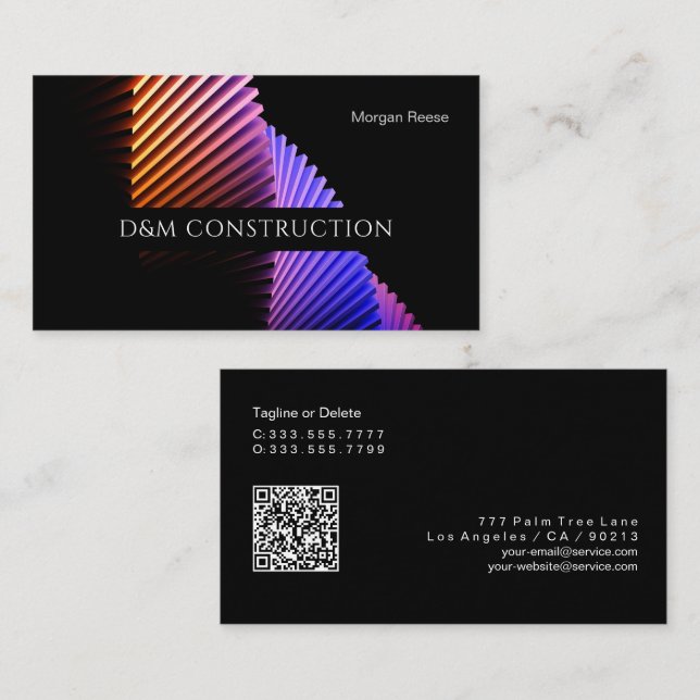 Carte De Visite Professionnel, Smart Design, QR Code (Devant / Derrière)